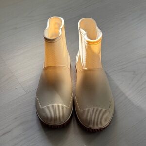 Cream Ankle Rain Boots